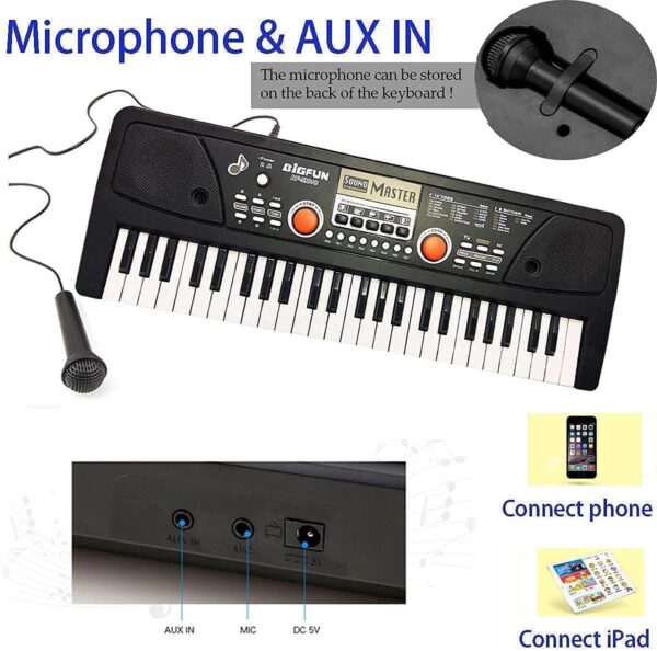 Kid Kraze® Portable Electronic Keyboard Piano - 61 Keys Piano Keyboard for Beginners & Professionals, with LCD Display & Microphone - Multifunctional Digital Piano for Kids & Adults - Image 3