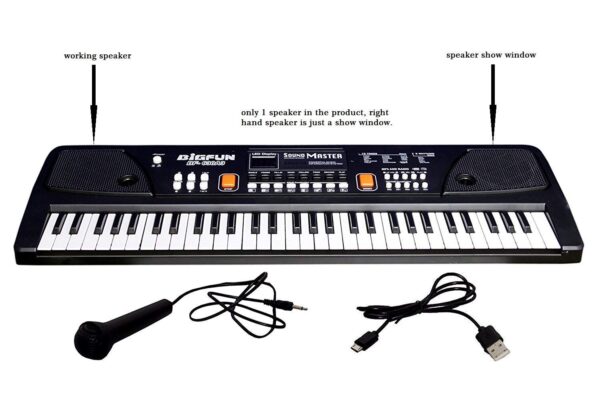 KID KRAZE® Combo 61 Key Piano Keyboard with Recording and Mic with Musical Guitar for Kids - Analog Portable Keyboard (Black) - Image 2