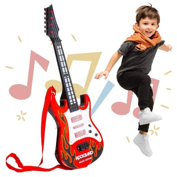 KID KRAZE® Combo 61 Key Piano Keyboard with Recording and Mic with Musical Guitar for Kids - Analog Portable Keyboard (Black) - Image 5