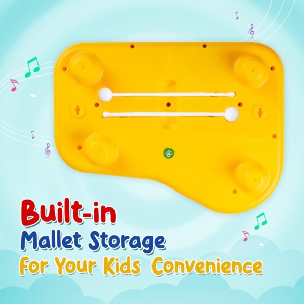 Kid Kraze® 2 in 1 Baby Piano Xylophone Toy for Toddlers 1-3 Years Old | 8 Multicolored Keys, Keyboard Xylophone Piano, Musical Learning Instrument Toy – Yellow - Image 5