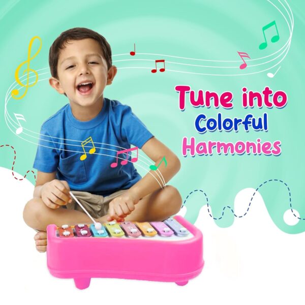 Kid Kraze® 2 in 1 Baby Piano Xylophone Toy for Toddlers 1-3 Years Old | 8 Multicolored Keys, Keyboard Xylophone Piano, Musical Learning Instrument Toy - Image 6