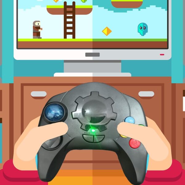 Kid Kraze® Plug & Play 98000 Pre-loaded Games in 1 Handheld Remote Console | Outdoor & Indoor Electronic TV Games for Kids/Girls/Boys/Gifts/Adults | Black Color, Power Source: 3xAA Battery (Not Included) - Image 4