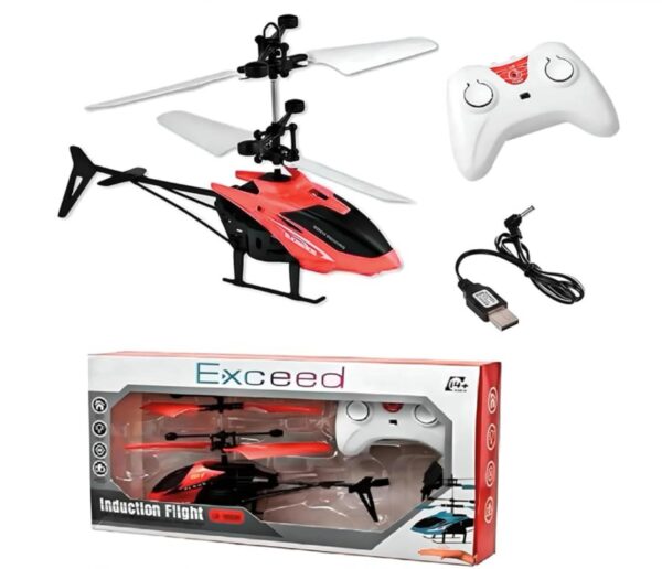 Kid Kraze® Remote Control Helicopter With USB Chargeable Cable For Boys and Girls - Unbreakable Dual Rotating Blades, Flying Toy, Red