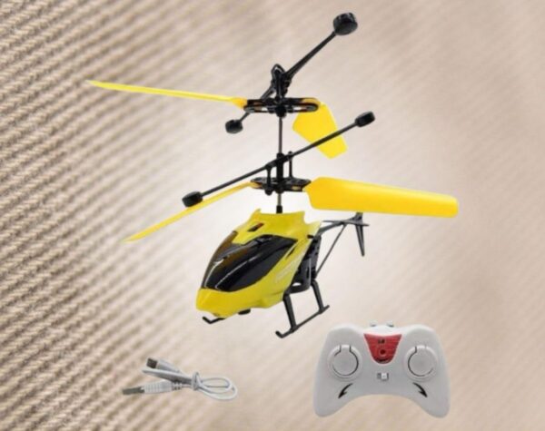 KID KRAZE® Remote Control Helicopter with USB Chargeable Cable for Boy and Girl Helicopter with Unbreakable Dual Rotating Blades, Helicopter Flying Toy (Yellow) - Image 2