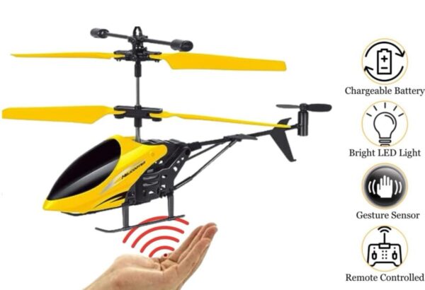 KID KRAZE® Remote Control Helicopter with USB Chargeable Cable for Boy and Girl Helicopter with Unbreakable Dual Rotating Blades, Helicopter Flying Toy (Yellow) - Image 5