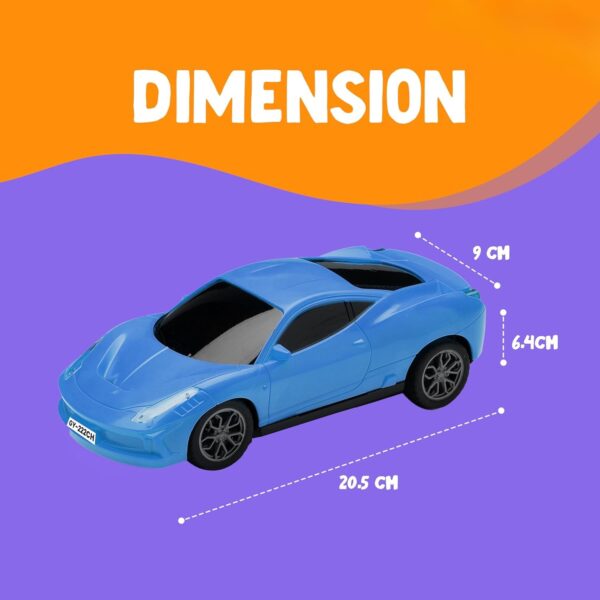 Rechargeable Remote Control Car Toy | Power Source: Lithium Rechargeable Battery for Car (Included) & 2xAA Battery for Remote Controller (Not Included) (Blue) - Image 3