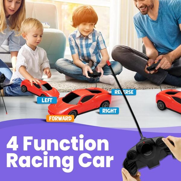Rechargeable Remote Control Car Toy | Power Source: Lithium Rechargeable Battery for Car (Included) & 2xAA Battery for Remote Controller (Not Included) (Red) - Image 4