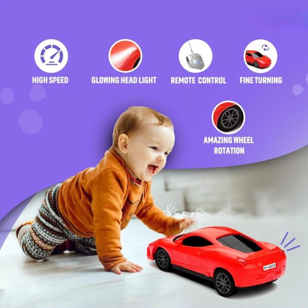 Rechargeable Remote Control Car Toy | Power Source: Lithium Rechargeable Battery for Car (Included) & 2xAA Battery for Remote Controller (Not Included) (Red) - Image 5