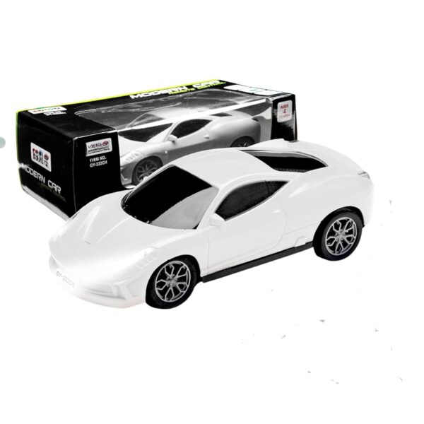 Rechargeable Remote Control Car Toy | Power Source: Lithium Rechargeable Battery for Car (Included) & 2xAA Battery for Remote Controller (Not Included) (White)