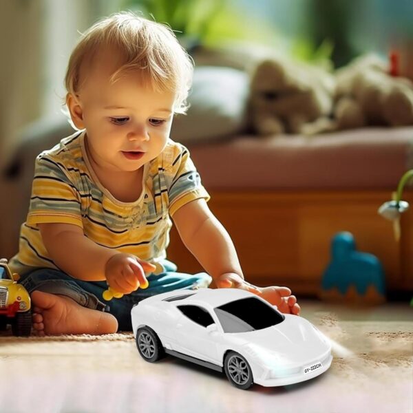 Rechargeable Remote Control Car Toy | Power Source: Lithium Rechargeable Battery for Car (Included) & 2xAA Battery for Remote Controller (Not Included) (White) - Image 5