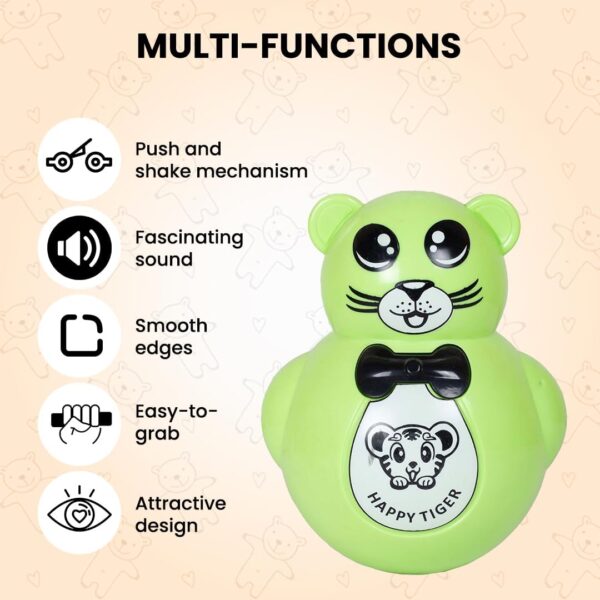 Kid Kraze® Battery Operated Push and Shake Cute Tumbler Roly Poly | Infant Roly Poly with Music Effect for Kids/Babies/Girls/Boys | Assorted Color, Power Source: Button Cell Batteries (Included) - Image 2