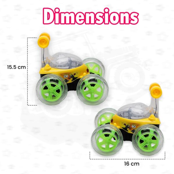 KID KRAZE® Rechargeable Rotating & Rolling Big Stunt Racing Car Toy with USB Charging Cable & Remote Control, Multicolor (Green) - Image 4