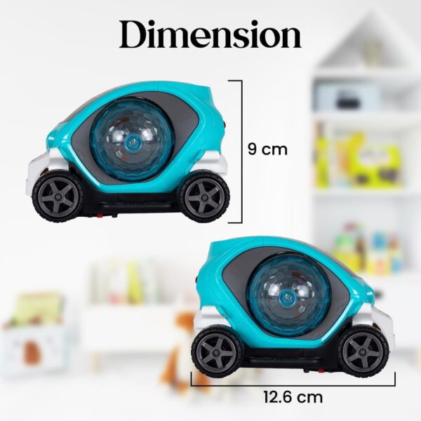KID KRAZE® Battery Operated Stunt Car Toy with Music & 4D Vibrant Light Effects | Bump & Go Action Car Toy for Kids/Babies/Girls/Boys | Power Source: 3xAA Battery (Not Included) (Blue) - Image 4