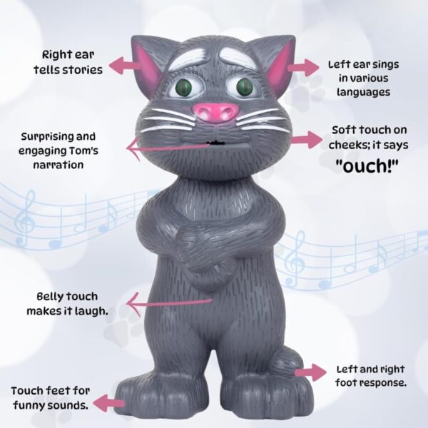 KID KRAZE® Electronic Pet Talking Toy Cat for Kids | Best Musical Toy with More Features | Best Gift for Kids | 3xAA Battery (Not Included) (Black) - Image 3