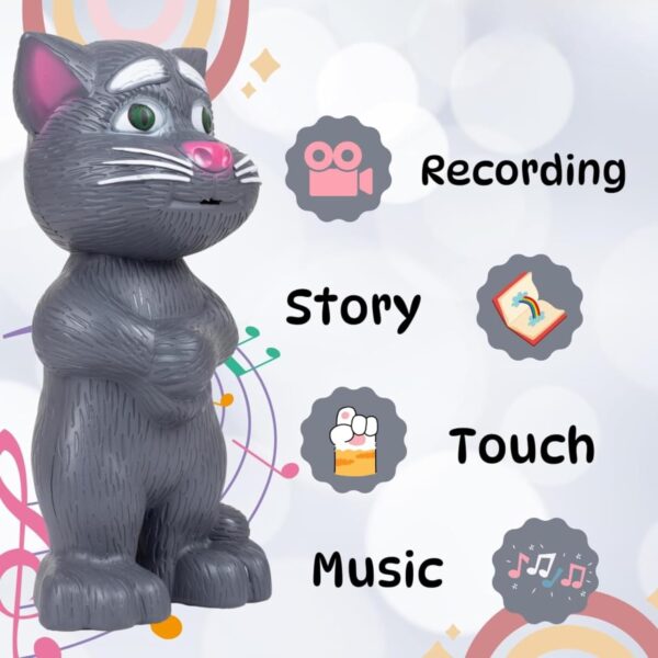 KID KRAZE® Electronic Pet Talking Toy Cat for Kids | Best Musical Toy with More Features | Best Gift for Kids | 3xAA Battery (Not Included) (Black) - Image 5