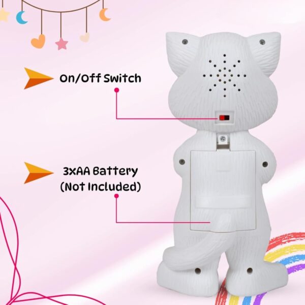 KID KRAZE® Electronic Pet Talking Toy Cat for Kids | Best Musical Toy with More Features | Best Gift for Kids | 3xAA Battery (Not Included) (White) - Image 2