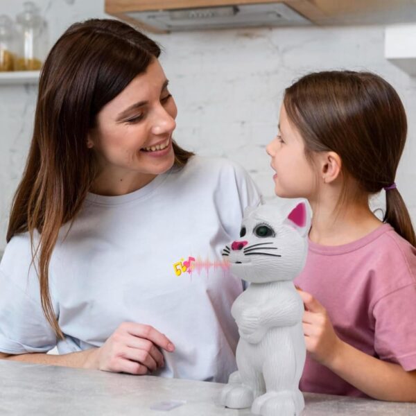 KID KRAZE® Electronic Pet Talking Toy Cat for Kids | Best Musical Toy with More Features | Best Gift for Kids | 3xAA Battery (Not Included) (White) - Image 6