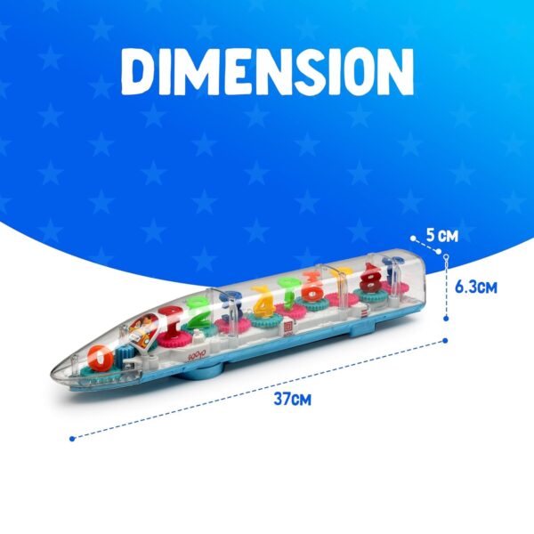 Kid Kraze® Battery Operated 3D Dynamic Flash Speed Train Toy with Musical Sound for Kids/Babies/Girls/Boys/Toddlers | White & Blue Color, Power Source: 3xAA Battery (Not Included) - Image 3
