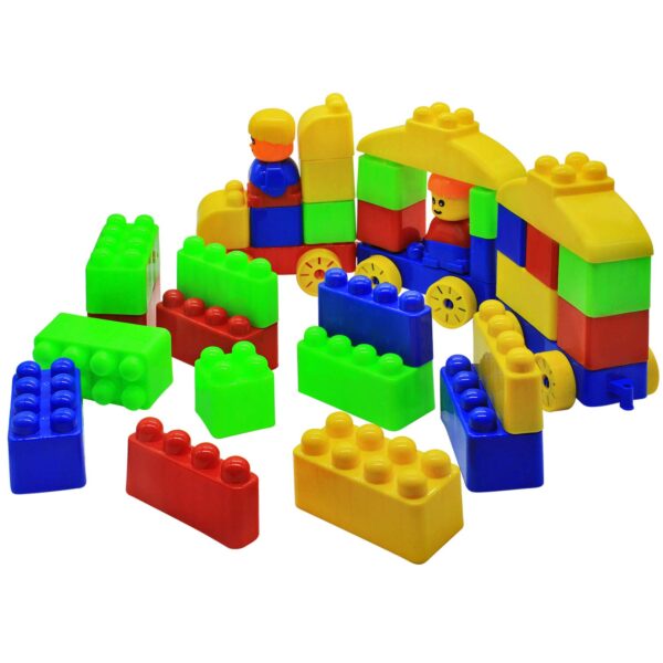 Young Builders Set-2 | Colorful Building Blocks for Kids | Imagination Development & Number/Shape Learning | Interlocking Construction Toy - Image 3